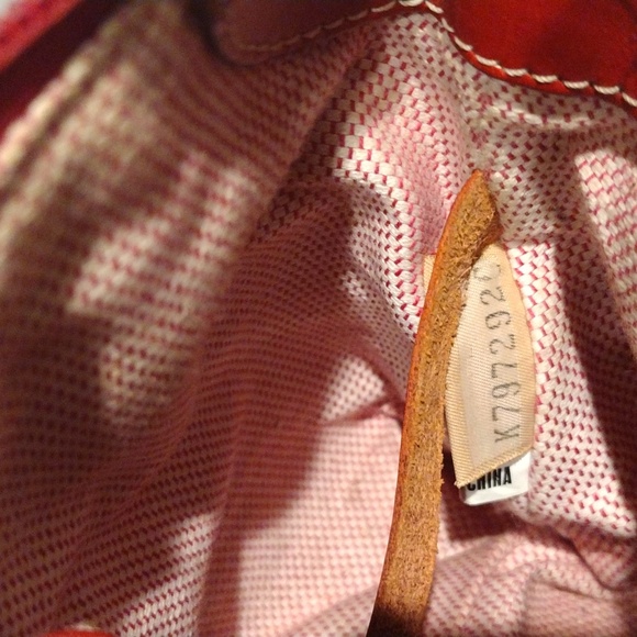 Dooney & Bourke Hobo Shoulder Bag Signature 1975 Red Leather Purse - Picture 14 of 16